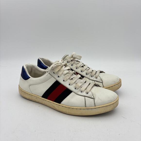 Gucci White Ace Low Sneakers Men's 9 Luxury Streetwear - Picture 1 of 15